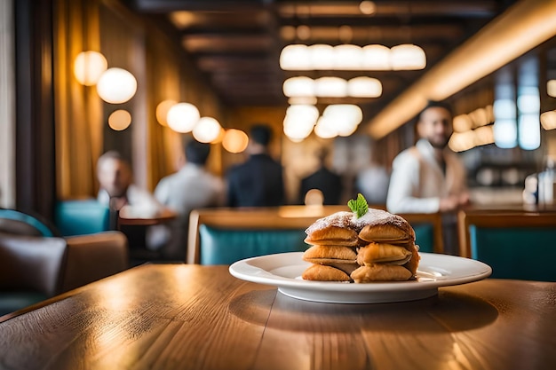 Stos naleśników na stole w restauracji