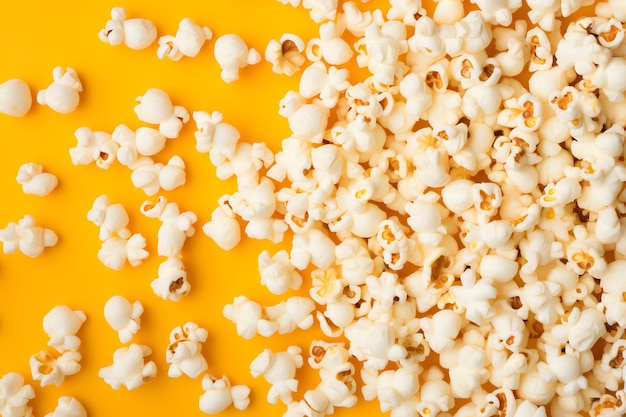 Stos popcornu na żółtej powierzchni