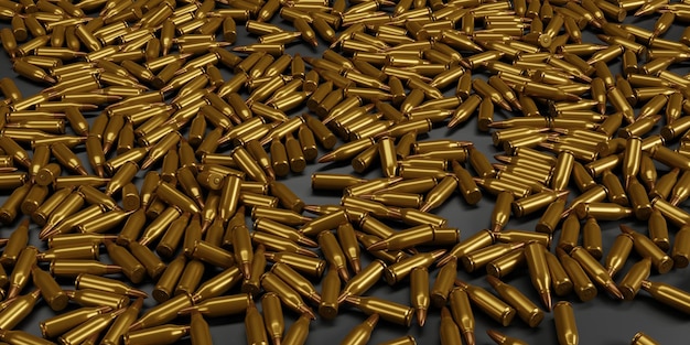 Stos renderowania 3D pocisków pistoletu może służyć jako tło Koncepcja antywojenna