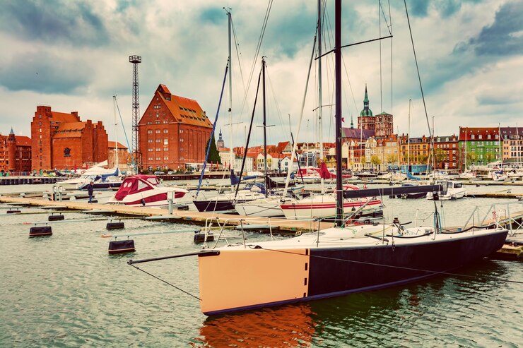 Zdjęcie stralsund niemcy stare miasto hanzeatyckie