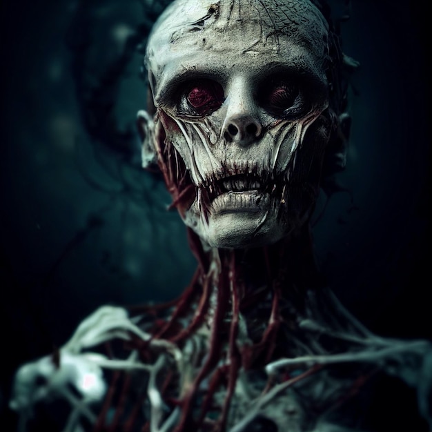 Zdjęcie straszna ilustracja portretu zombie