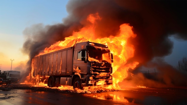 Straszna tragedia, pożar spalony samochód.