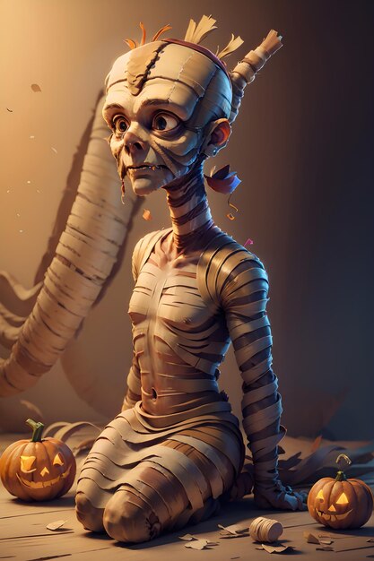 Zdjęcie straszna zła mumia na grobowcu starożytnego egiptu halloween mitologia starożytnego egiptu