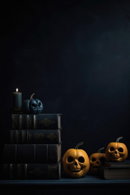 Straszne dynie na Halloween w strasznym horrorze w pokoju duchów