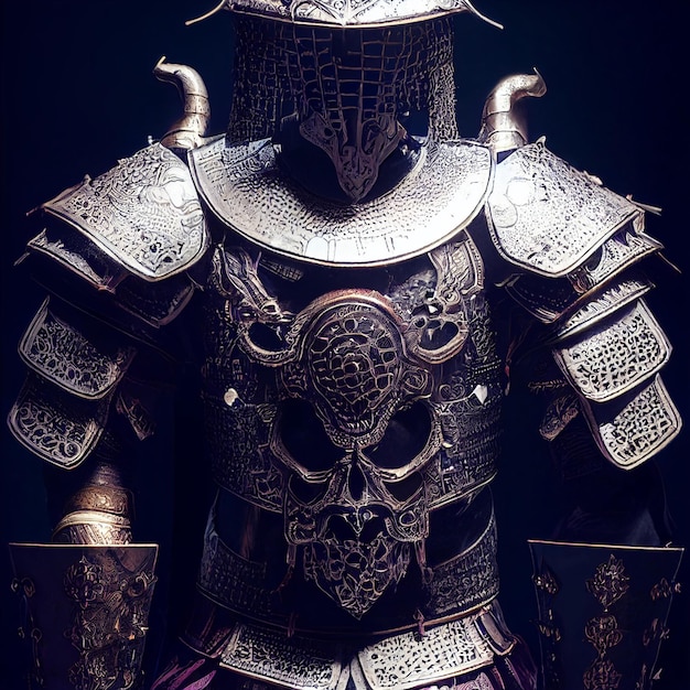 Straszny średniowieczny rycerz żołnierz wojownik mężczyzna portret renderowania 3d