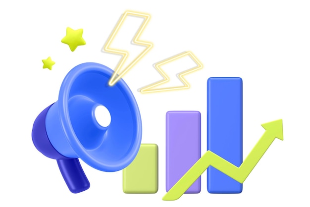 Strategia komunikacyjna naklejka png 3D graficzne przezroczyste tło