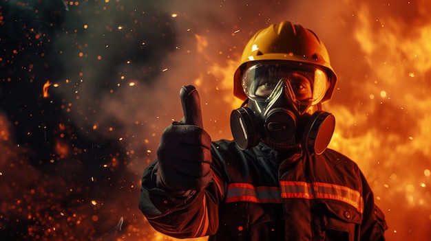 Zdjęcie strażacy triumfują wśród wybuchu ognia