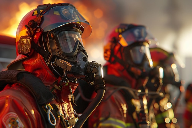 Strażacy zwalczający pożary oktanowe render k UHD