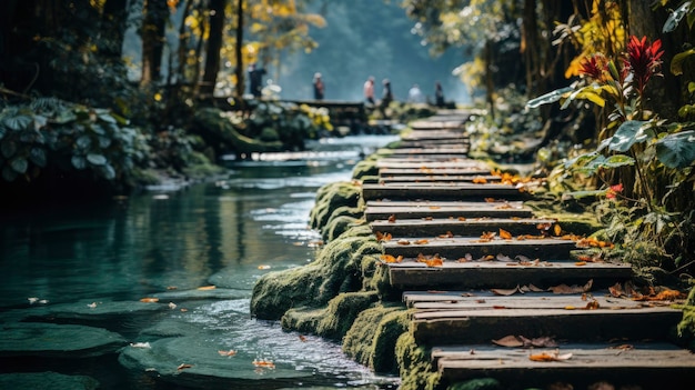 Stream Flows Waterfall National Park Tajlandia HD Background Tapeta Desktop Tapeta