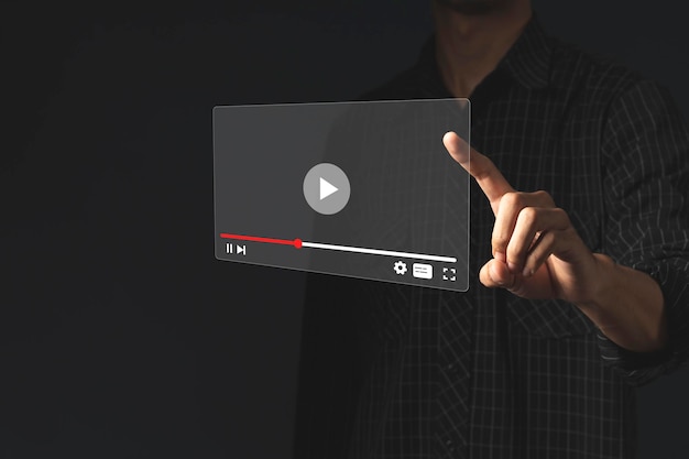 Streaming online oglądanie wideo na koncepcji hologramu internetowego