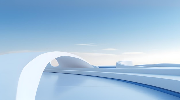 Streszczenie 3d biała architektura wnętrza do projektowania nowoczesnych wnętrz