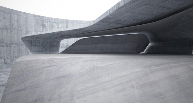 Streszczenie architektoniczne betonowe wnętrze minimalistycznego domu ilustracja 3D i renderowanie