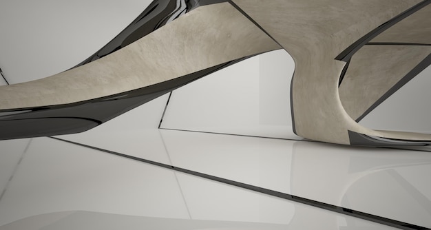 Streszczenie architektoniczne gładkie betonowe wnętrze minimalistycznej ilustracji 3D domu