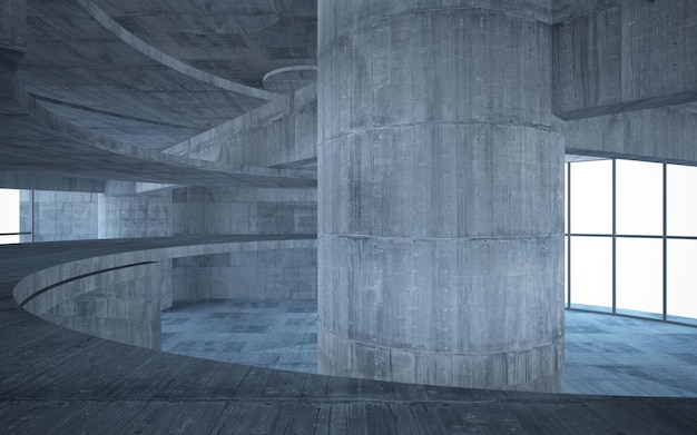 Streszczenie architektoniczne minimalistyczne tło Współczesny showroom Nowoczesna betonowa wystawa