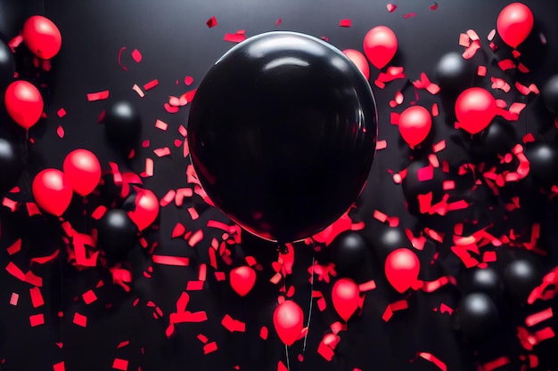 Streszczenie balony tło dla tekstu i świętować w Czarny piątek sezon sprzedaży