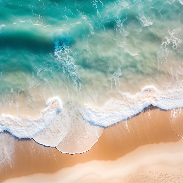 Streszczenie Beachscape Spokojny widok z lotu ptaka na nieskazitelnie białą, piaszczystą plażę