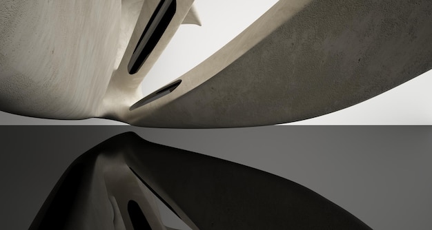 Streszczenie betonowe wnętrze z oświetleniem neonowym ilustracja 3D i renderowanie