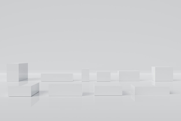 Streszczenie biały sześcian blok renderowania 3d