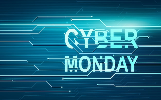 Streszczenie cyfrowa ilustracja dla cyber poniedziałek na obwodzie