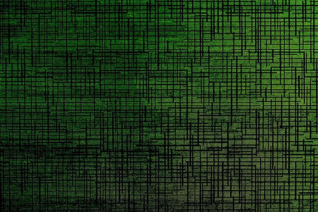 Streszczenie czarne tło technologii cyfrowej z zielonymi świetlistymi kropkami Matryca rzeczywistości wirtualnej Ilustracja komputera binarnego