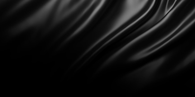 Streszczenie czarne tło tkaniny z renderowaniem 3d przestrzeni kopii