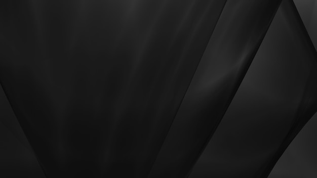 Streszczenie czarne tło z gładkimi liniami w renderowaniu 3d dla koncepcji plakatów