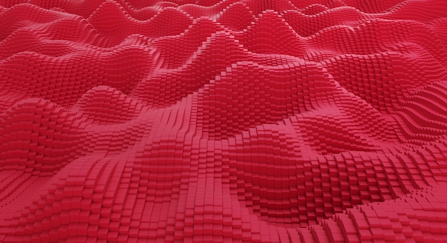 Streszczenie czerwone tło z wzorem kostki. renderowania 3D.