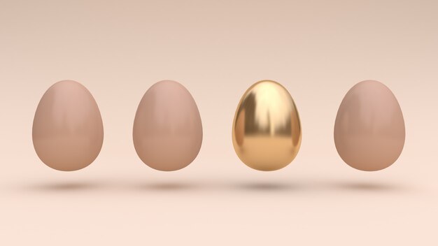 streszczenie cztery jajka i jeden złoty krem renderingu 3d