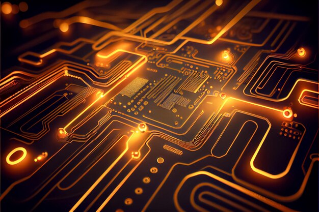 Streszczenie Electronic Circuit Board Background ai generowane sztuki