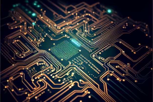 Streszczenie Electronic Circuit Board Background Ai Generowane Sztuki