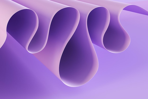 Streszczenie fioletowe tkaniny fale tło Koncepcja projektowania i tekstury Renderowanie 3D