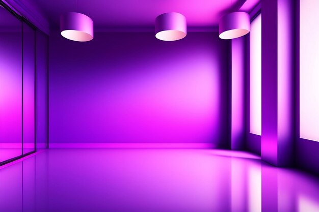 Streszczenie fioletowe tło studyjne 3d do prezentacji produktów kosmetycznych