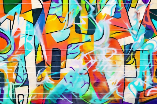 Streszczenie Graffiti Wall Art Background Ai generatywne