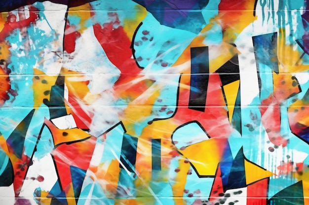 Streszczenie Graffiti Wall Art Background Ai generatywne