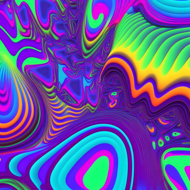 Zdjęcie streszczenie kolorowe linie neonowe tło sieci neuronowej generowane sztuki