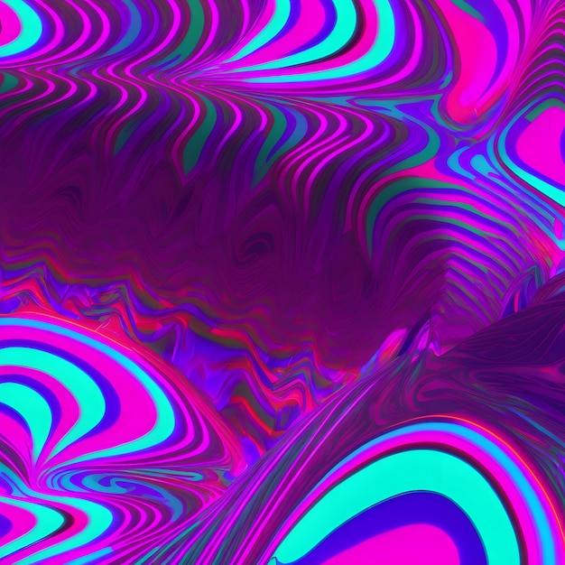 Streszczenie kolorowe linie neonowe tło sieci neuronowej generowane sztuki