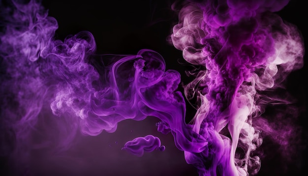 Streszczenie kolorowy dym na ciemnym tle zadymionych vape kolorowym tle