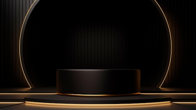 streszczenie luksusowe czarne tło podium z podium 3d ilustracją