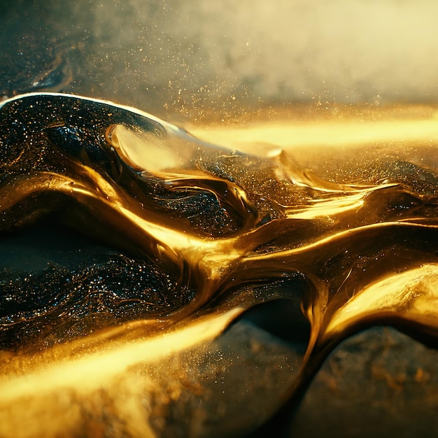 Streszczenie luksusowe złote tło Tajemnicza piękna błyszcząca złota tekstura tło 3D ilustracja