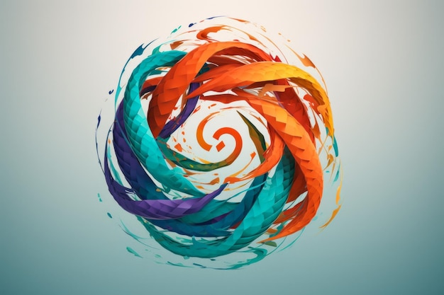 Streszczenie morskie okrągłe spiralne logo generatywne ai