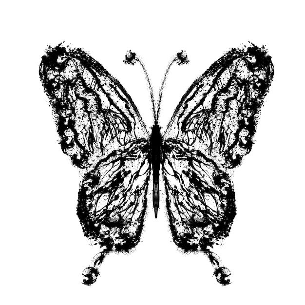 Streszczenie motyl. Farba do rysowania rozprysków grunge