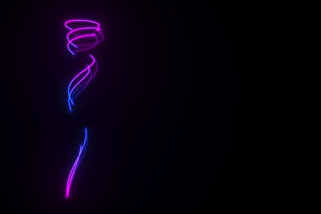 Zdjęcie streszczenie neon świecącej spirali