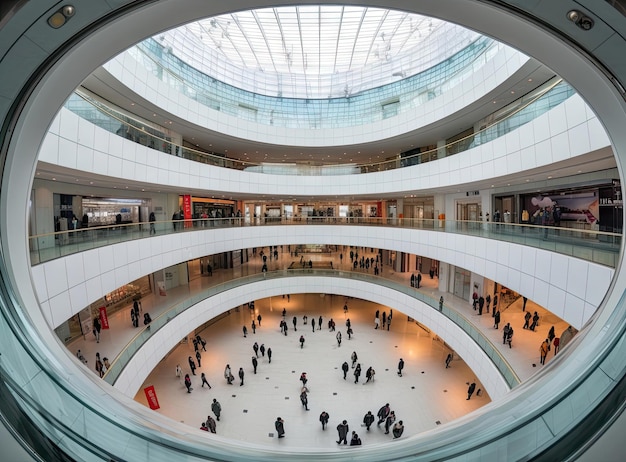 Zdjęcie streszczenie niewyraźne zdjęcie tła strefy handlowejniewyraźne ludzie chodzą w centrum handlowymrozmycie domu towarowego w pomieszczeniuniewyraźne centrum handlowewakacje weekendowy dzień