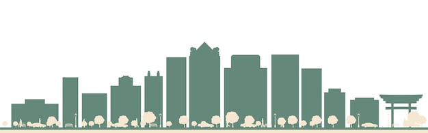 Streszczenie panoramę miasta Birmingham USA z kolorowymi budynkami
