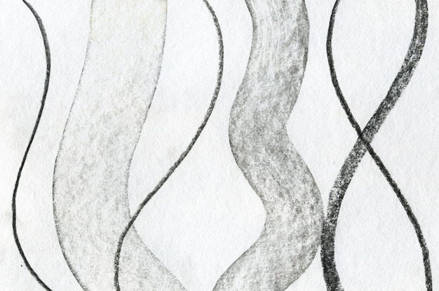 Streszczenie pastelowe ręcznie rysowane tekstury tła czarne fale na białym tle