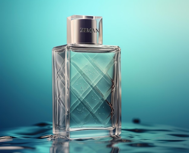 Streszczenie Perfumy kosmetyczne na niebieski basen makiety reklamy