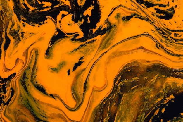 Streszczenie pomarańczowy czarny marmur tło Malarstwo akrylowe koncepcyjne Halloween Lampart tygrys