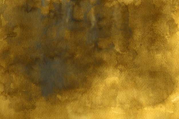 Streszczenie ręcznie wykonane tło akwarela z teksturą tuszu i efektem złotej folii