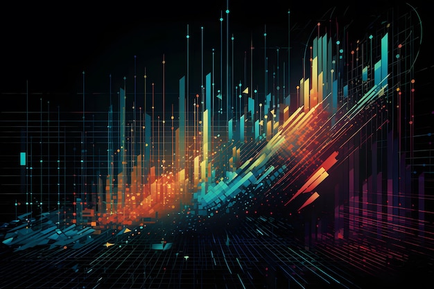 Streszczenie świecące big data forex wykres świecowy handel technologia inwestycja i koncepcja analizy