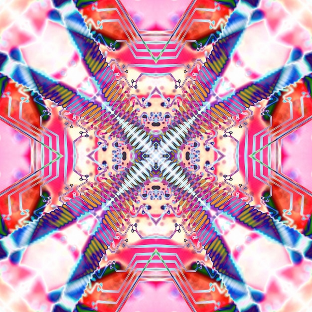 Zdjęcie streszczenie symetryczny wzór tła. obraz z efektem lustra. kalejdoskopowy abstrakcyjny projekt psychodeliczny.